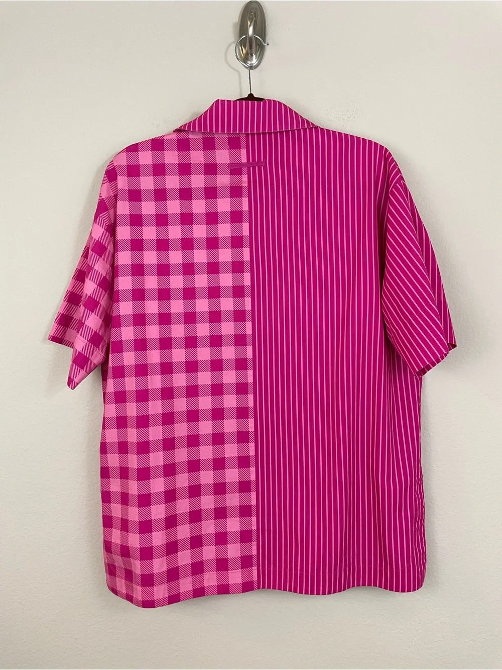 Solid & Striped Gingham Striped Mixed Print Poplin Relaxed Sutton Shirt Size S - Picture 5 of 5